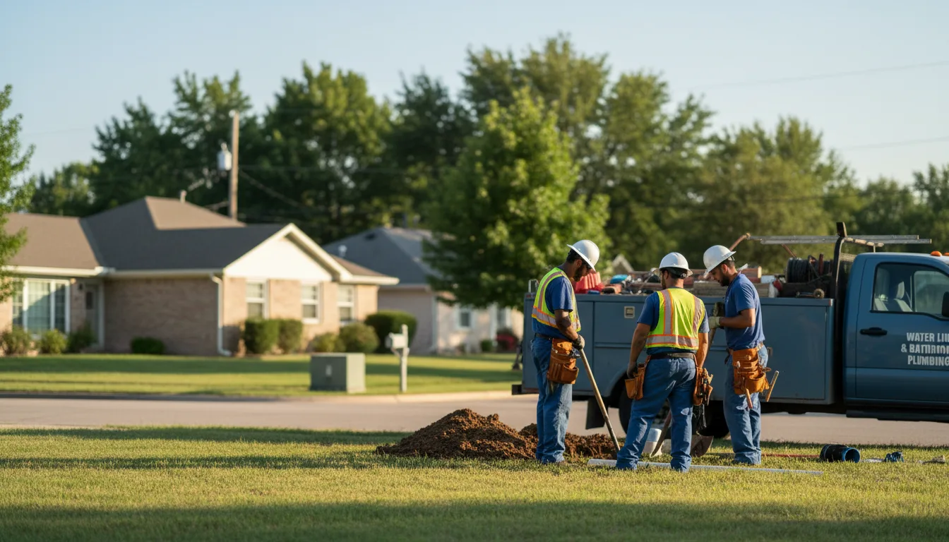 Residential water line and bathroom plumbing service in Rhodes, IA